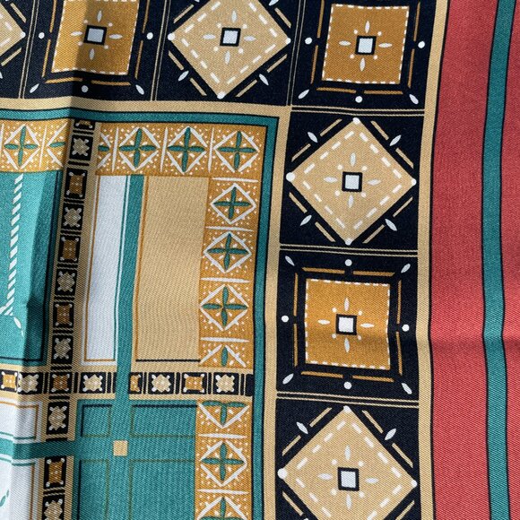 Vintage Christian Dior Silk Scarf – Geometric Tile Print - Picture 9 of 15